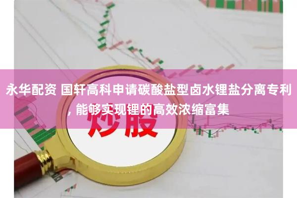 永华配资 国轩高科申请碳酸盐型卤水锂盐分离专利, 能够实现锂的高效浓缩富集
